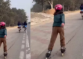 450 km. Nine year old Vanshika saw Ramlala by skating, became an example by doing feat in extreme cold