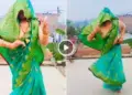 Bhabhi in green saree danced vigorously on the song Gunk Chalegi, users said - this is fire