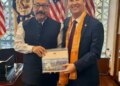 MP Harsh V. Shringla meets US Ambassador to India Sergio Gore