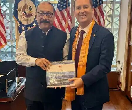 MP Harsh V. Shringla meets US Ambassador to India Sergio Gore