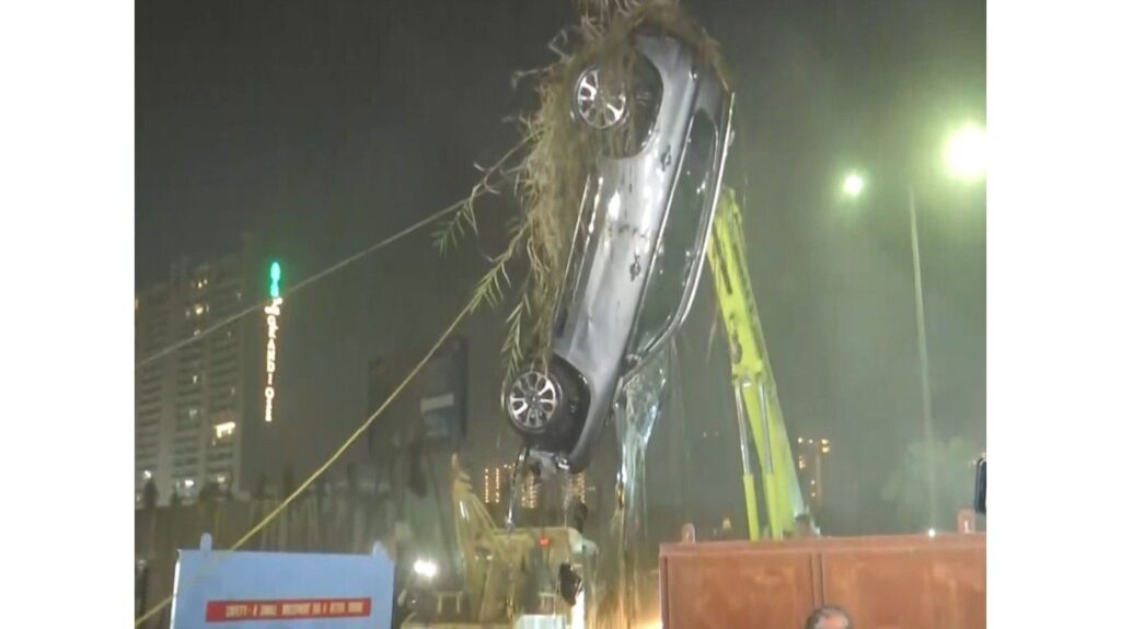 NDRF team recovered the car of 27 year old deceased engineer youth in Noida.