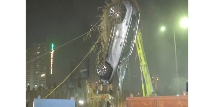 NDRF team recovered the car of 27 year old deceased engineer youth in Noida.