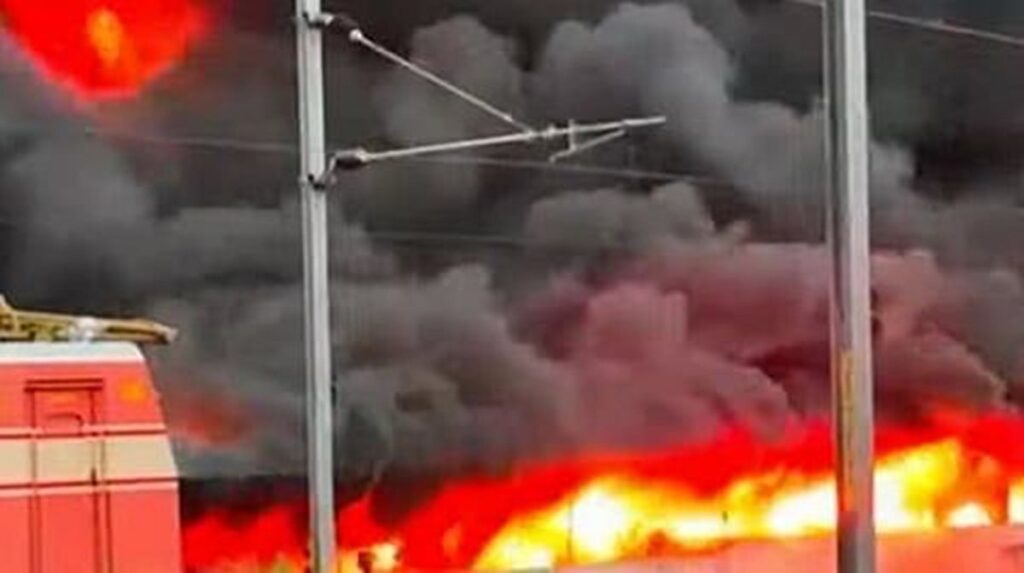 Nearly 500 two-wheelers burnt to ashes in fire in the parking area of ​​Thrissur railway station in Kerala.