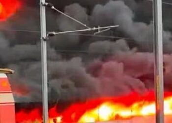 Nearly 500 two-wheelers burnt to ashes in fire in the parking area of ​​Thrissur railway station in Kerala.