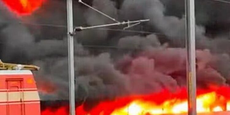 Nearly 500 two-wheelers burnt to ashes in fire in the parking area of ​​Thrissur railway station in Kerala.