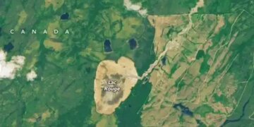 Quebec's 'Lake Rouge' suddenly disappeared, NASA showed the truth through satellite photos