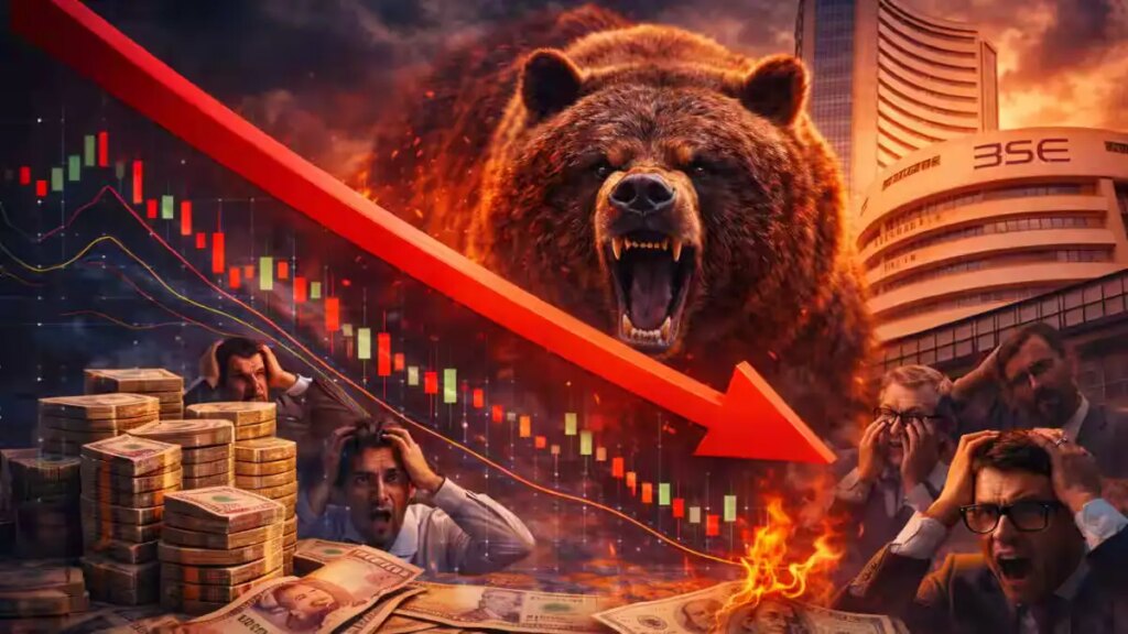 Stock Market Closing Bell: Outcry in the stock market on the first day of the week, Sensex closed 324 points and Nifty fell 109 points.