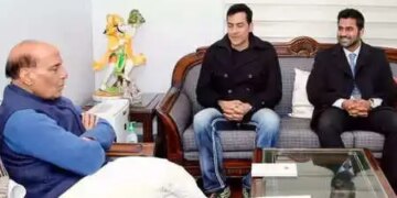 सुधांशु पांडेय ने राजनाथ सिंह से की मुलाकात, बोले- उनके विचारों में अद्भुत दूरदर्शिता