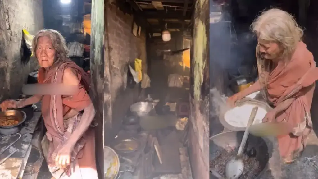 70 year old woman chose hard work instead of begging! After the death of her husband, she has been running a broken dhaba for 30 years, eyes will fill with tears after watching the video.