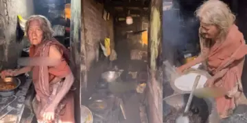 70 year old woman chose hard work instead of begging! After the death of her husband, she has been running a broken dhaba for 30 years, eyes will fill with tears after watching the video.