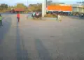 A speeding car blows up a bike rider, in the video you will be shocked to see it flying like a football