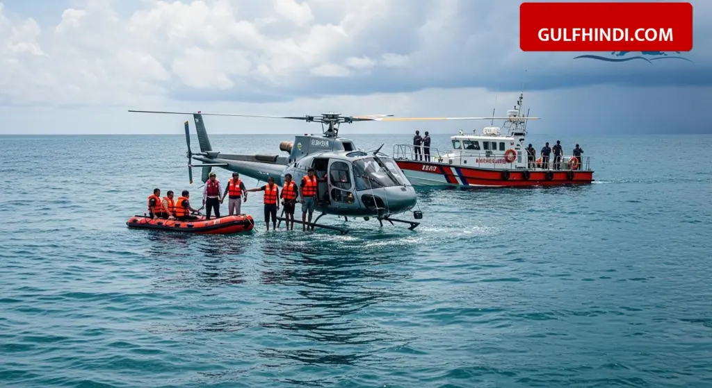 Emergency landing of Pawan Hans helicopter in the sea in Andaman, 7 people narrowly escaped death