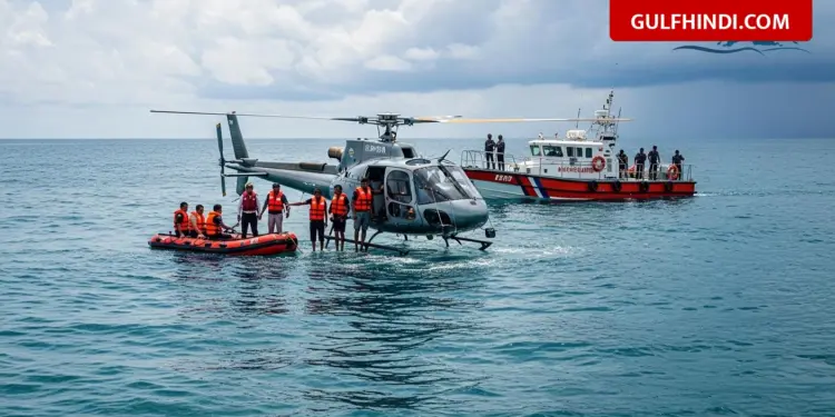 Emergency landing of Pawan Hans helicopter in the sea in Andaman, 7 people narrowly escaped death