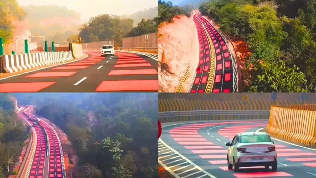 For the first time in the country! NHAI built a unique road with red stripes on the highway, know what benefits it will provide in driving