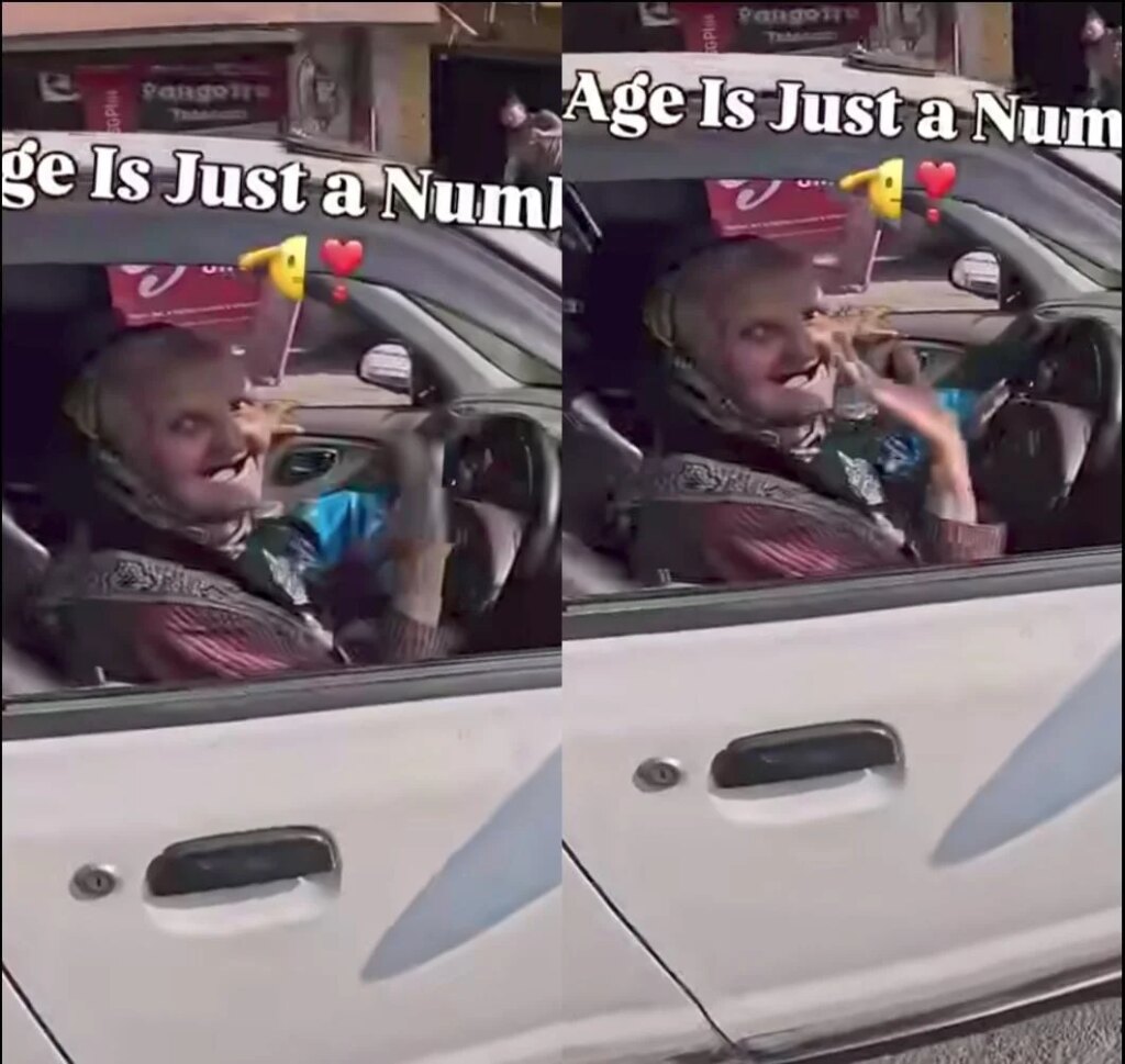 Grandma Rocks…! 90 year old grandmother held the steering wheel, drove the car at such a speed that even the biker was left behind!