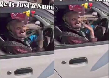 Grandma Rocks…! 90 year old grandmother held the steering wheel, drove the car at such a speed that even the biker was left behind!