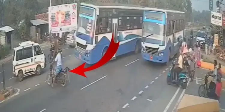 Had to cross the road without looking and was hit hard by a heavy, speeding bus; Watch shocking video