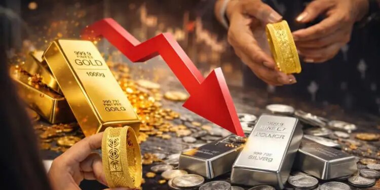 Heavy fall again in Gold-Silver! Silver fell by ₹ 24,000 and gold by ₹ 4,500, know what is the latest price