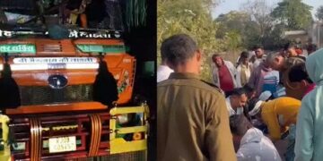 Horrific road accident in Bundi: Uncontrollable trailer crushed the bike, three innocent children of the same family died, father's condition critical.
