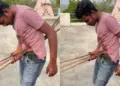 In the beginning it looks like a dangerous accident, the person was trying to remove the bar stuck in his stomach, but in the end the truth came out, the video shocked everyone.