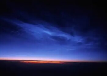 Mysterious 'noctilucent clouds' glowing at night, spread light even after sunset