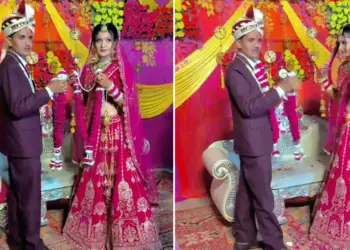 Strange behavior of groom during Jaymala, funny video went viral