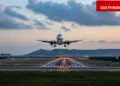 The plane touched the runway at Jaipur Airport and then flew into the sky, landing after circling in the air for 10 minutes.