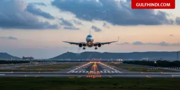 The plane touched the runway at Jaipur Airport and then flew into the sky, landing after circling in the air for 10 minutes.