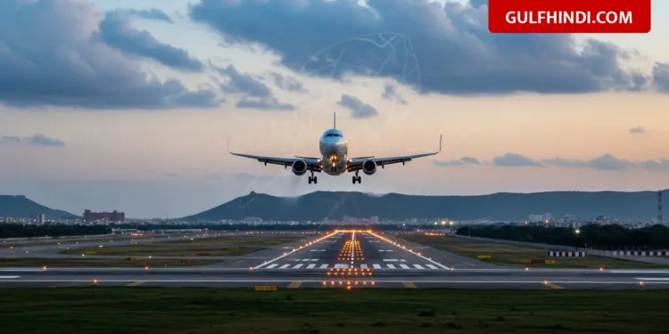 The plane touched the runway at Jaipur Airport and then flew into the sky, landing after circling in the air for 10 minutes.