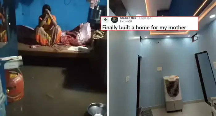The rented house was filled with drain water, after seeing the mother crying, the son did in 5 years what every family wants.