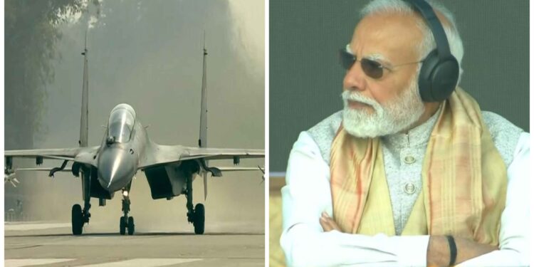 Thunderous sky in Assam: Strong performance of Sukhoi-Rafale in the presence of PM Modi