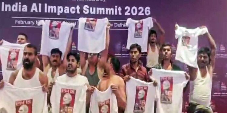 Uproar at Bharat Mandapam: Protest during AI summit, 4 Youth Congress workers arrested