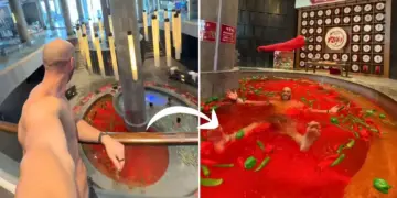 Why are these Chinese people bathing in red chilli water? Your mind will wander after watching the video.