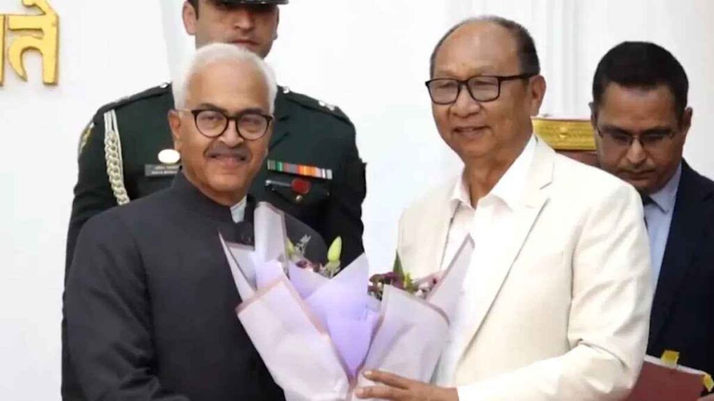 Yumnam Khemchand Singh became the new Chief Minister of Manipur, took oath along with two Deputy CMs and ministers.