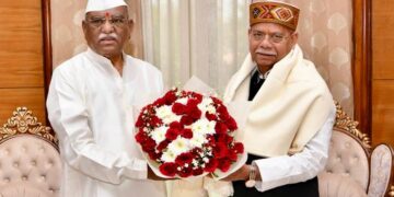 Courtesy call of Himachal Pradesh Governor Shiv Pratap Shukla to Governor Bagde