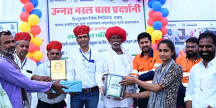 Cow rally organized to promote animal husbandry under the Samadhan project run by Hindustan Zinc.