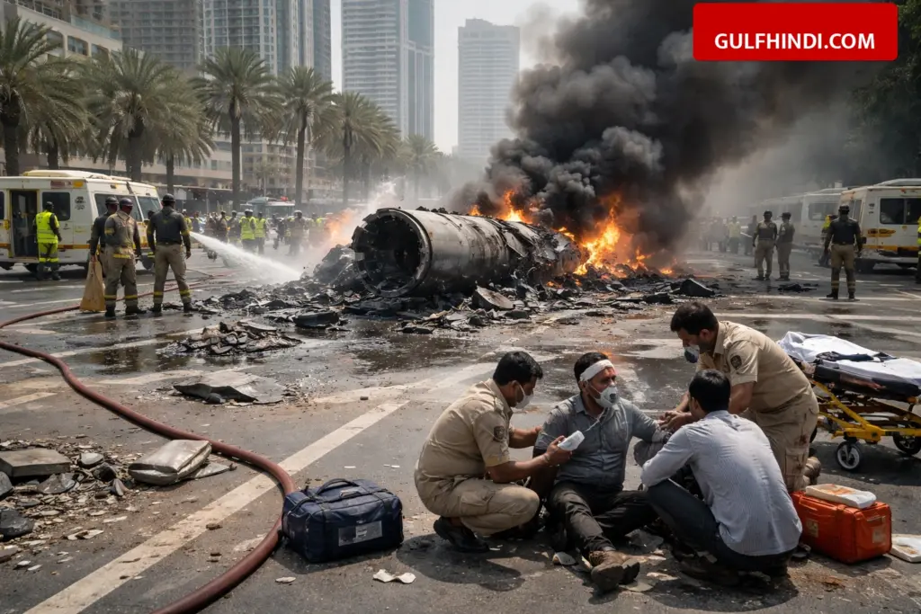 Fire caused by missile debris in Abu Dhabi, 6 people including 5 Indians injured