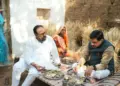 Glimpse of simplicity on CM Mohan Yadav's birthday, meal eaten on cot at farmer's house