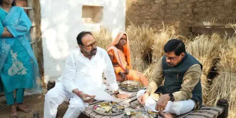 Glimpse of simplicity on CM Mohan Yadav's birthday, meal eaten on cot at farmer's house