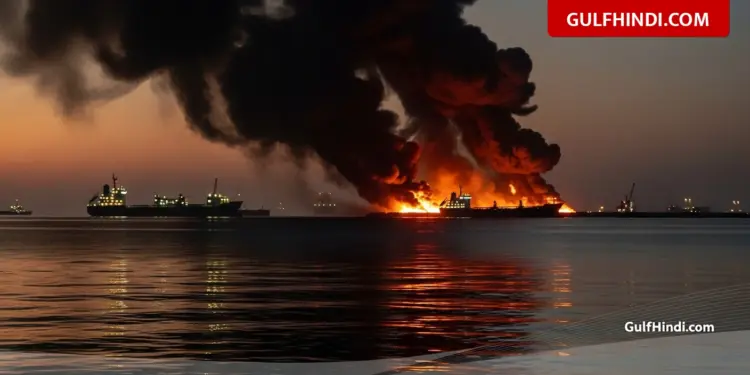 Huge fire broke out at Fujairah Port after drone attack in UAE, government issued new alert for common people