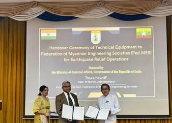 India hands over technical equipment to Myanmar to inspect earthquake affected buildings