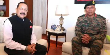 Lieutenant General Prateek Sharma met Union Minister Jitendra Singh