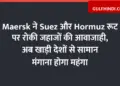 Maersk stopped movement of ships on Suez and Hormuz routes, now importing goods from Gulf countries will be expensive