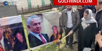Mehbooba Mufti burnt posters of Trump and Netanyahu in Srinagar, took to the streets in protest against Iran attack