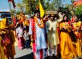 Neemrana: Grand inauguration of Shrimad Bhagwat Gyan Yagya week with Kalash Yatra.