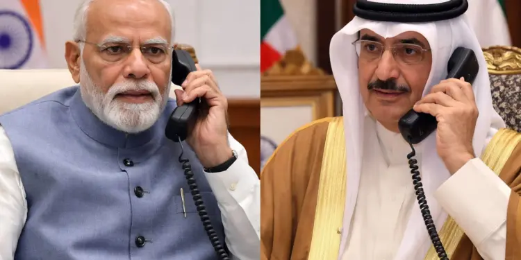Phone conversation between PM Modi and Crown Prince of Kuwait, the situation in the Middle East and the security of Indians were discussed.