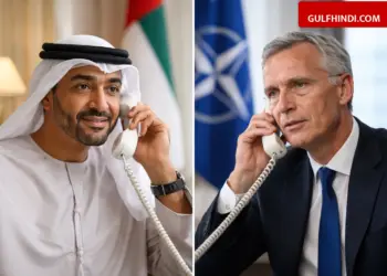 Phone conversation between UAE President and NATO Chief, discussion on maritime security and tensions