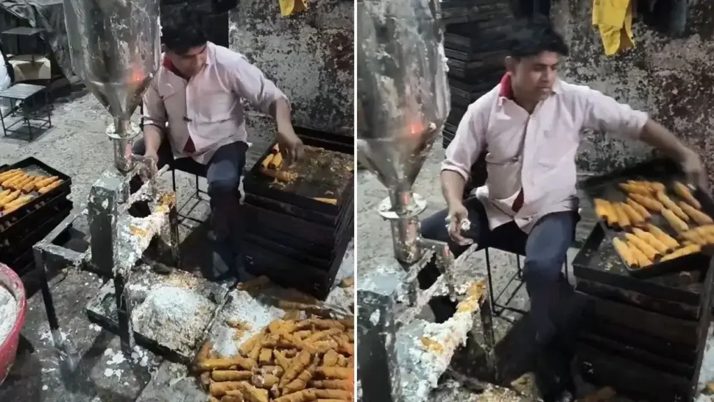 Social media users got angry after seeing the method of making cream roll, after watching the video you will also say - 'Will never eat it again'
