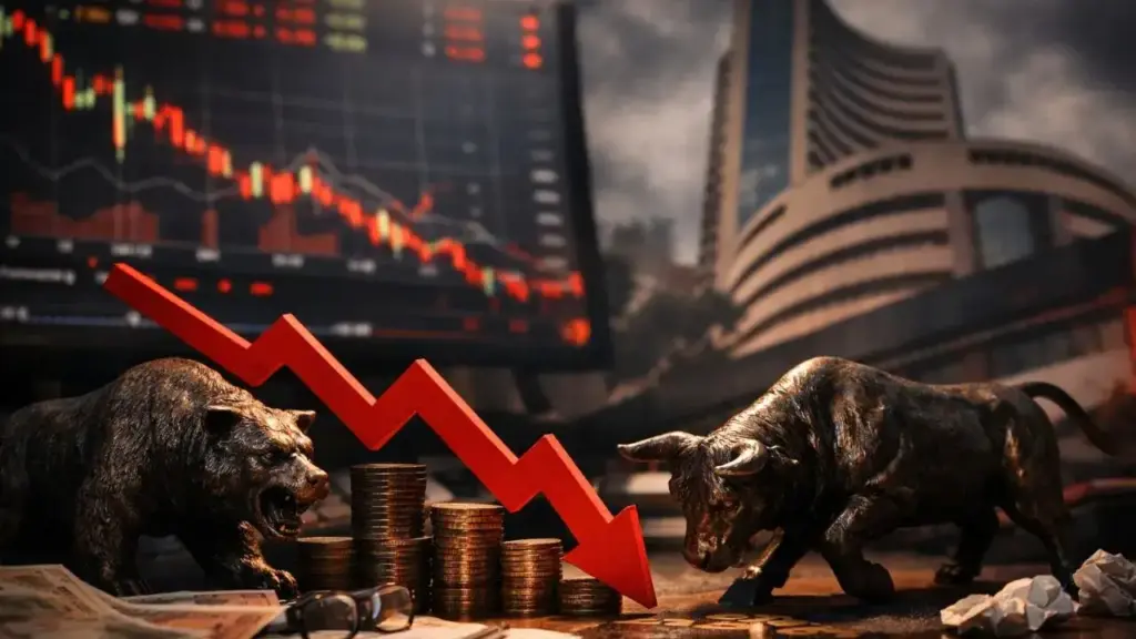 Stock Market Crash: Big fall in the market again today, Sensex fell 435 points and Nifty down 110 points.