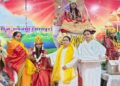 Tableau decorated with nine goddesses of Chaitanya, program organized